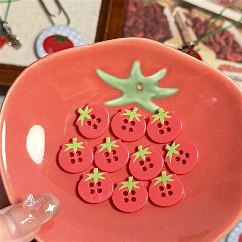 20 Pcs Cartoon Tomato Plastic Buttons for Kids Clothing & Sewing Sewing Buttons Axl