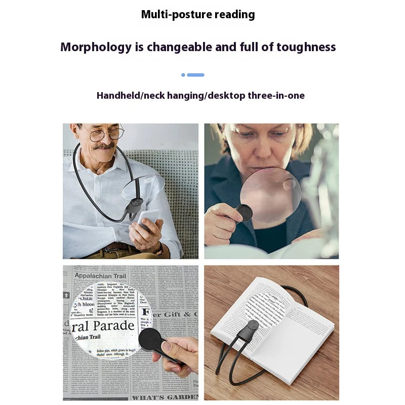 110mm Hands-Free Neck Magnifying Glass – Acrylic Reading Loupe Neck Magnifying Glass Axl