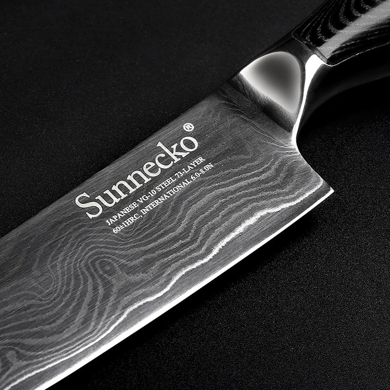 Sunnecko 6" Damascus Steel Chef's Knife VG10 Pakkawood Damascus Chef's Knife Axl