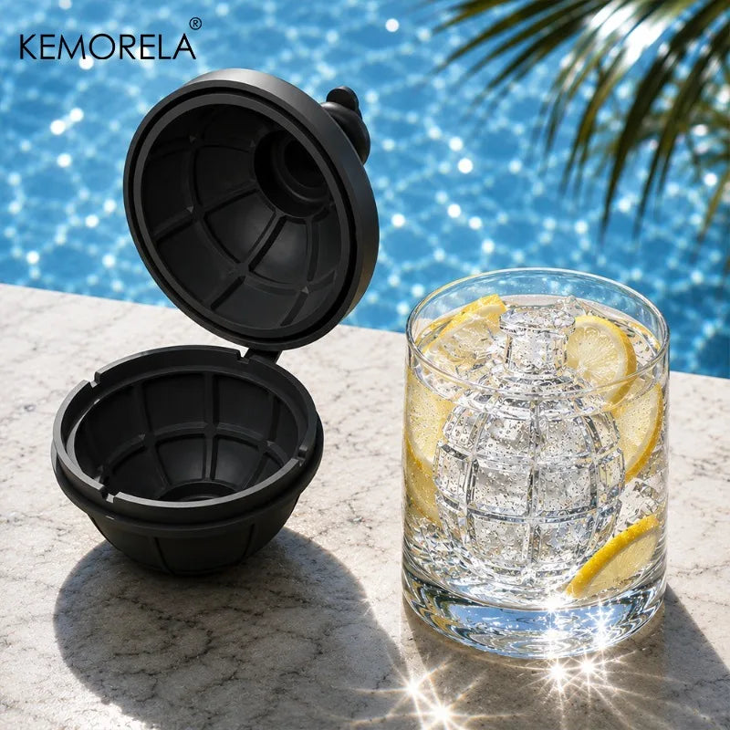 Grenade Silicone Ice Cube Mold – 3D BPA-Free Fun Shape Tray Silicone Ice Tray Axl