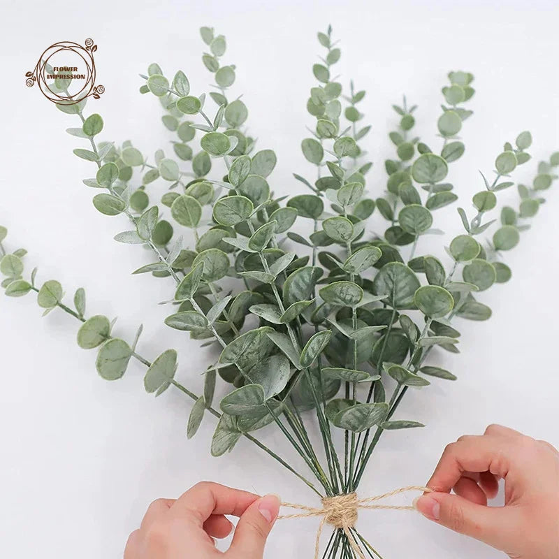 Artificial Eucalyptus Branches 5/10/20pc – Wedding & Home Décor Artificial Greenery Stems Axl