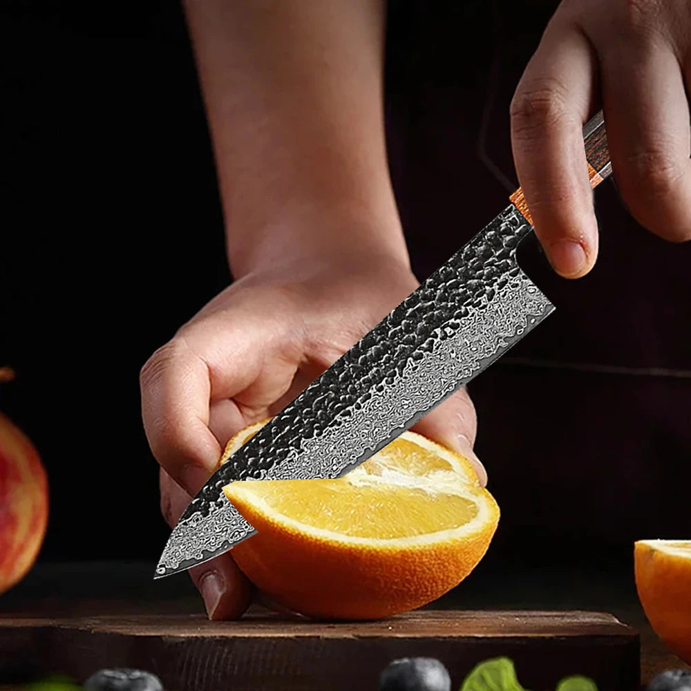 67-Layer Damascus Steel Utility Kitchen Knife | Sharp Cleaver Damascus Kitchen Knife Axl