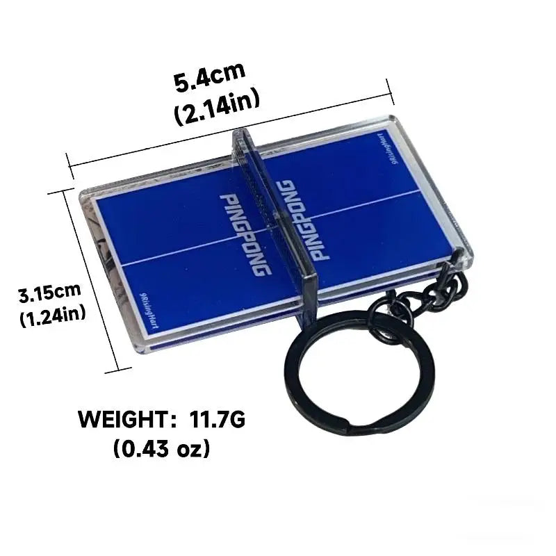 Mini 3D Ping Pong Table Keychain – Acrylic Sports Keyring Gift Sports Novelty Keychain Axl