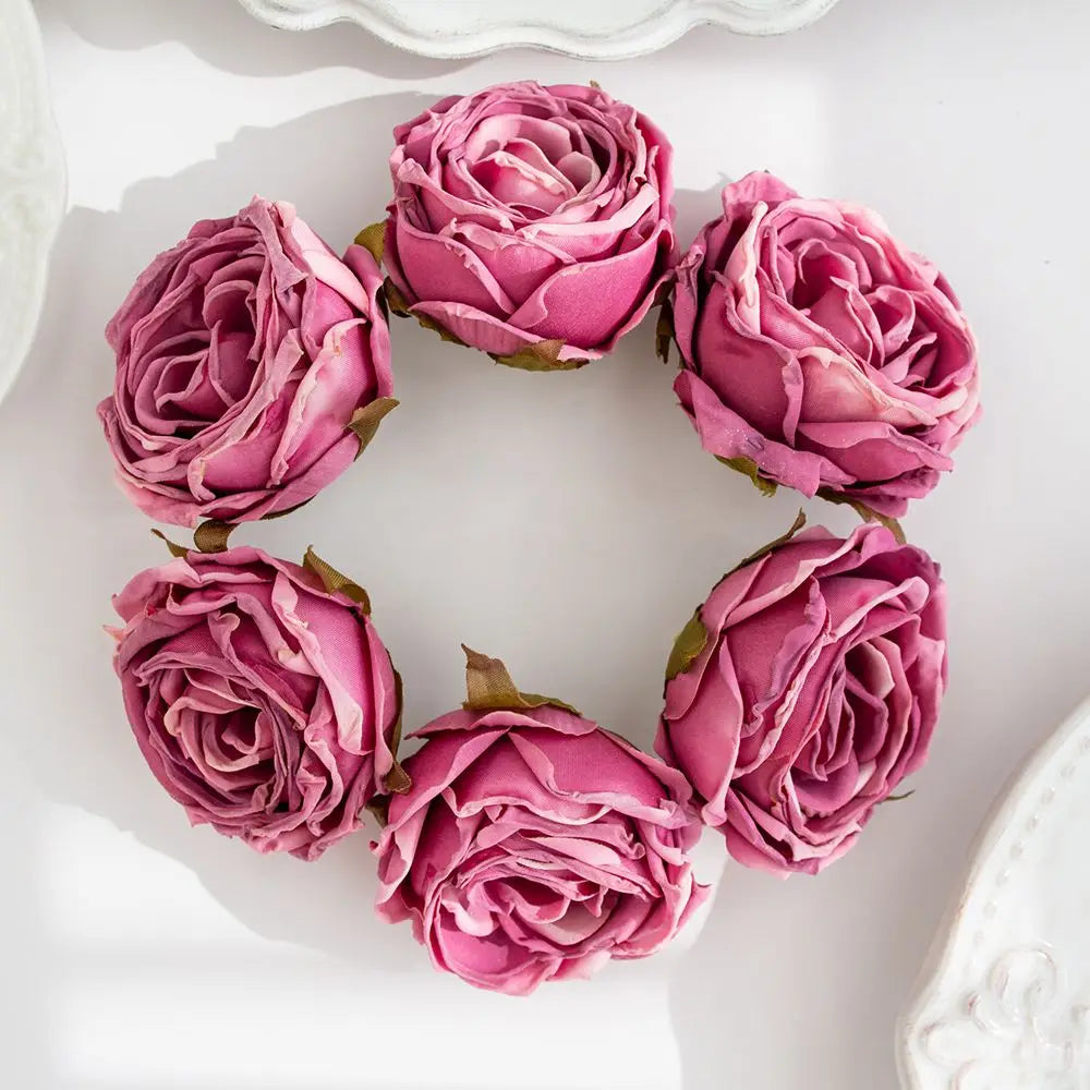 Silk Burned Edge Roses – Artificial Flowers for Wedding Décor Artificial Flowers Axl color6 20PCS