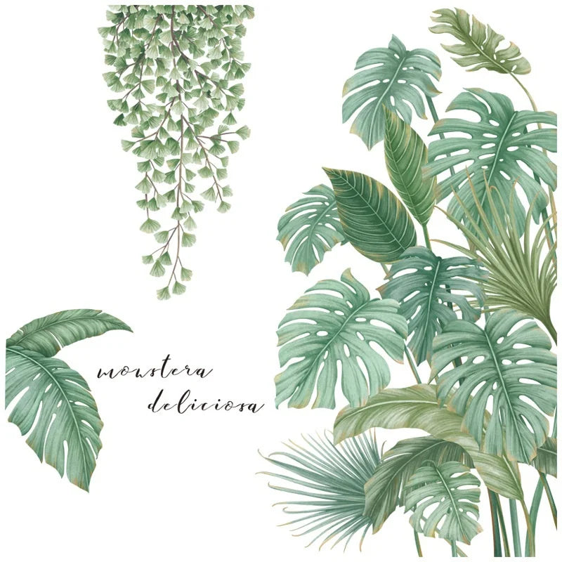 Monstera Leaf Wall Decal – Nordic Tropical Vinyl Sticker Vinyl Wall Decal Axl