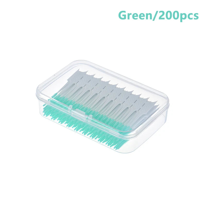 Silicone Interdental Brushes – Soft Teeth Cleaner (20–300 Pcs) Interdental Brush Axl 200PcsGreen