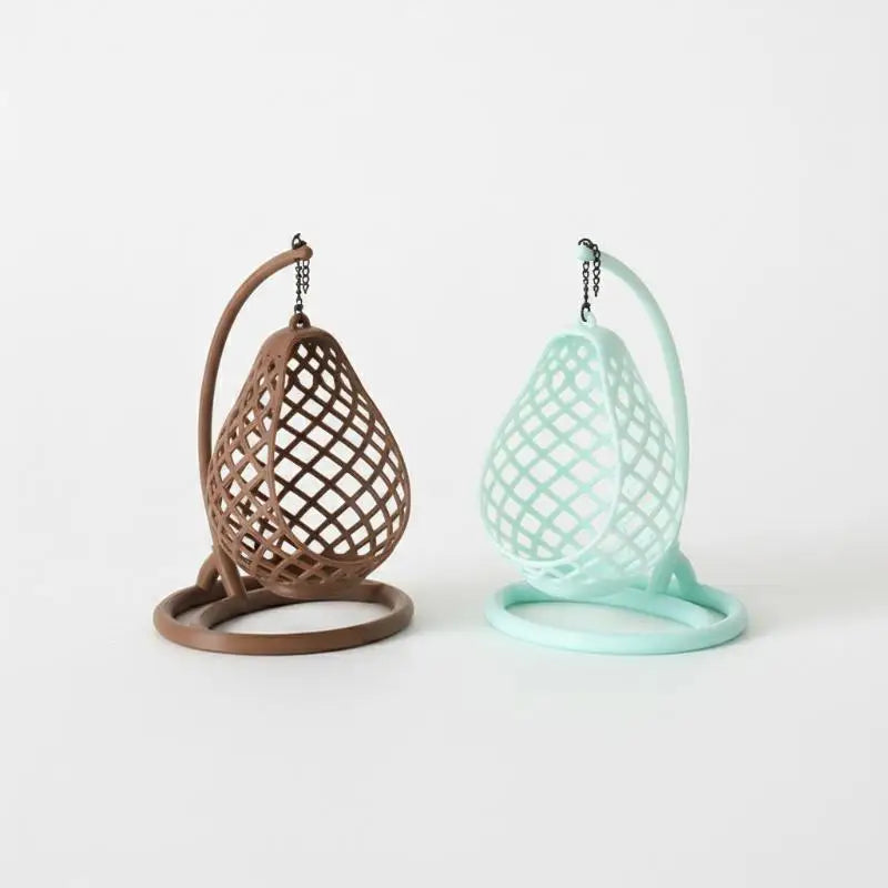 1:12 Scale Dollhouse Miniature Wicker Hanging Egg Chair Model Dollhouse Miniature Axl