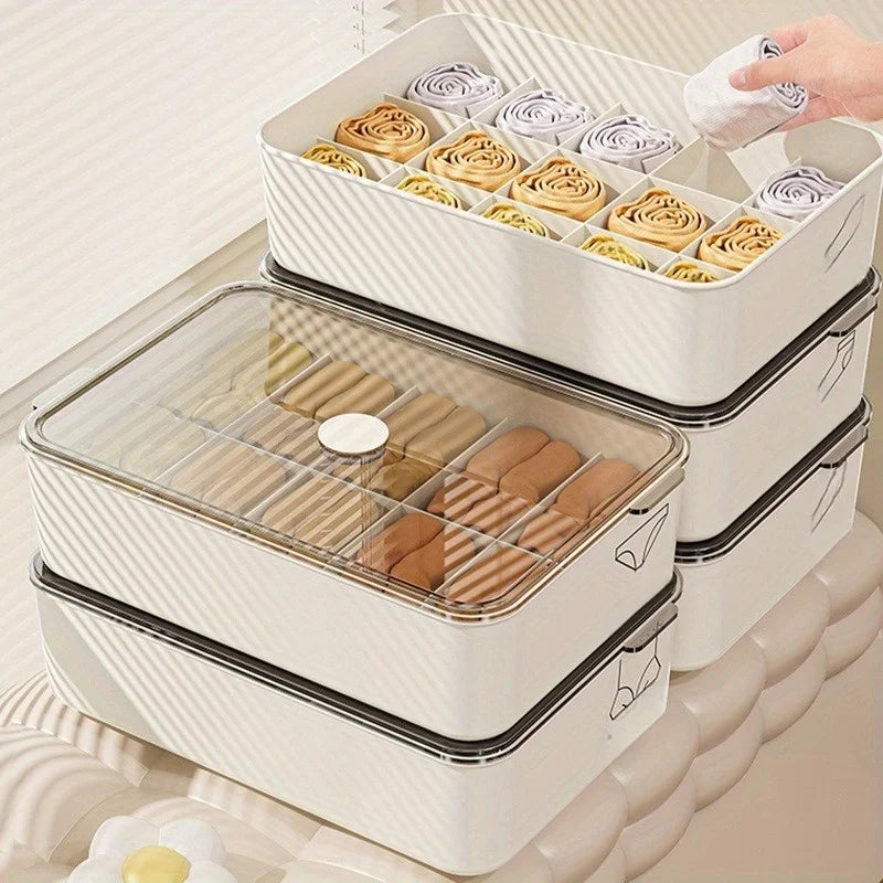 15-Compartment Plastic Underwear & Socks Drawer Organizer Box Drawer Storage Organizer Axl