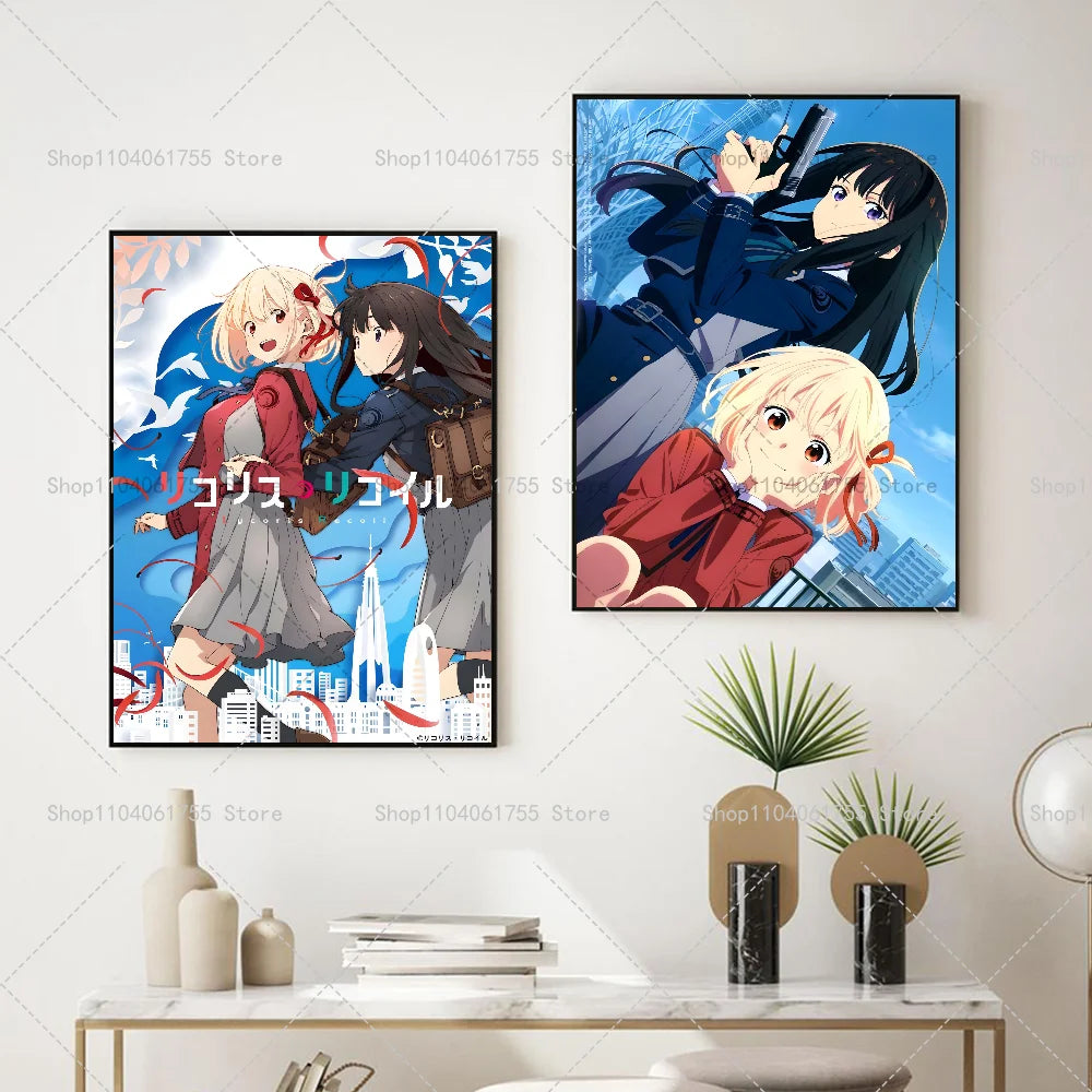 Lycoris Recoil Anime Wall Poster – Self-Adhesive Waterproof Sticker Anime Wall Poster Axl