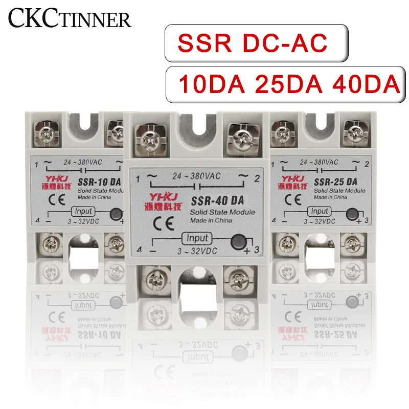 Solid State Relay SSR-DA 10A 25A 40A DC to AC 24–380V Solid State Relay Axl