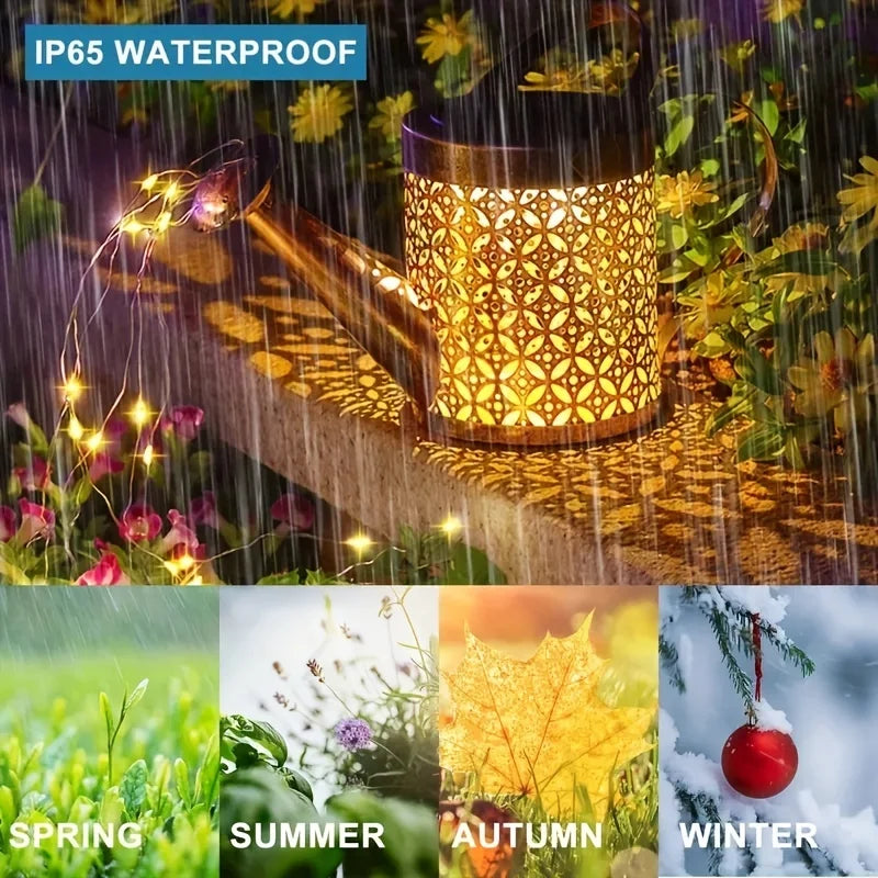 Solar Watering Can Light – Retro LED Fairy Garden Lantern Solar Garden Light Axl