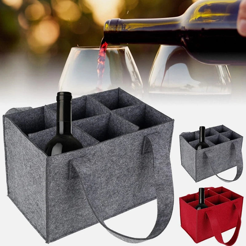 Foldable 6-Bottle Wine Carrier Bag – Waterproof Travel Tote Wine Bottle Carrier Axl