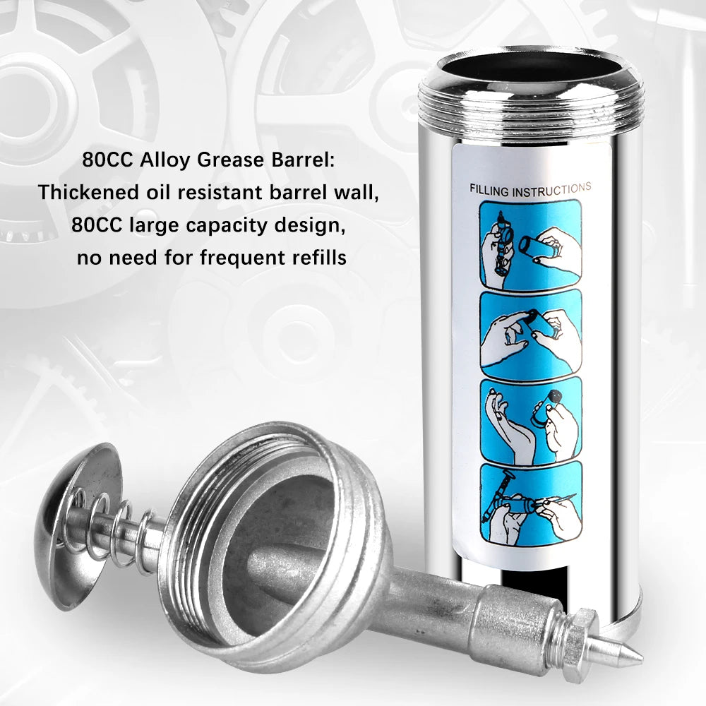 Handheld Mini Grease Gun 1000PSI Alloy Oiler – 80cc Capacity Mini Grease Gun Axl