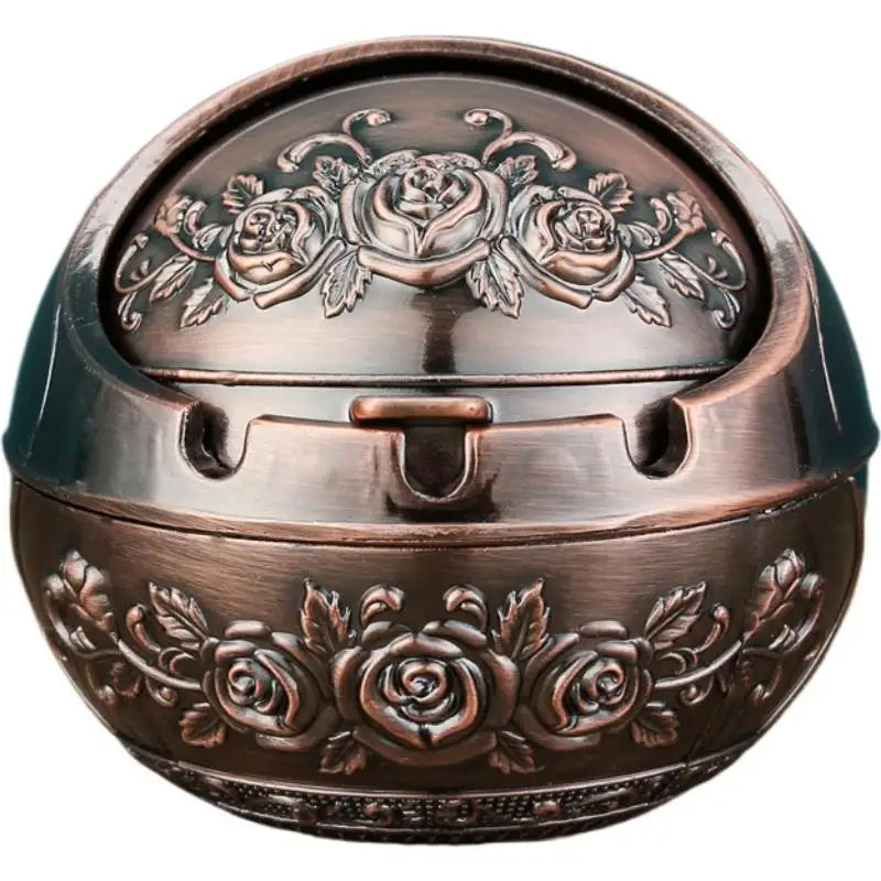 Vintage Metal Decorative Box – Rose Heart Relief Retro Lid Decorative Metal Box Axl B