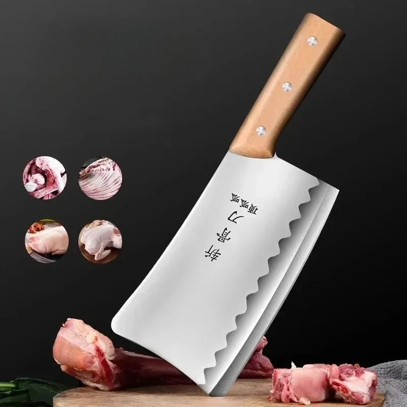 PLYS Stainless Steel Bone Cleaver – Multi-Function Kitchen Knife Bone Cleaver Knife Axl Bone knife