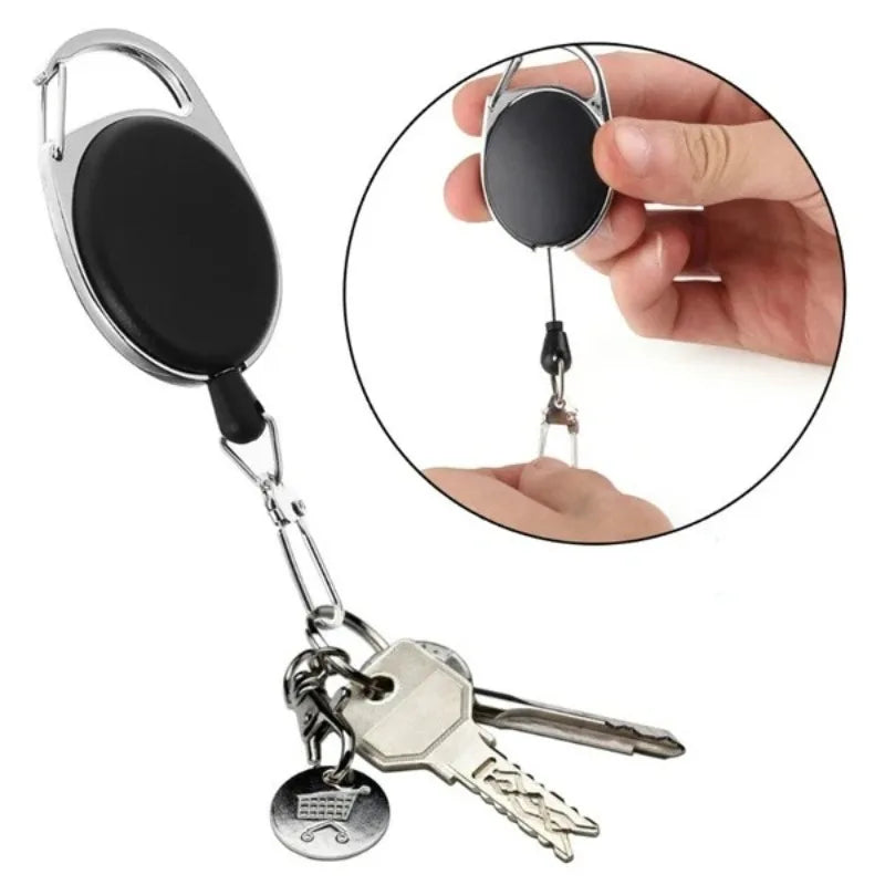 Retractable Carabiner Key Chain – Anti-Loss Badge & Key Reel Retractable Key Reel Axl