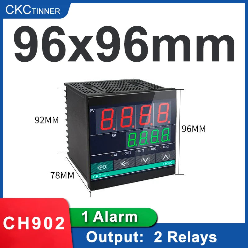 CKCTINNER REX-CH Dual Relay PID Temperature Controller LCD PID Temperature Controller Axl CH902-MM-AN