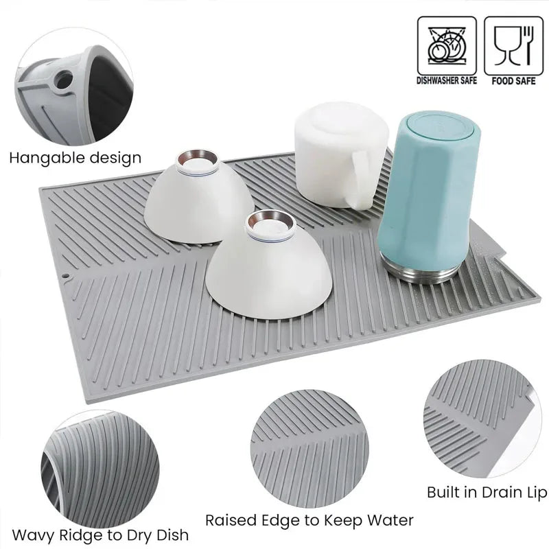 Silicone Draining Board Mat – Folding Drying Pad S/M/L Silicone Drying Mat Axl