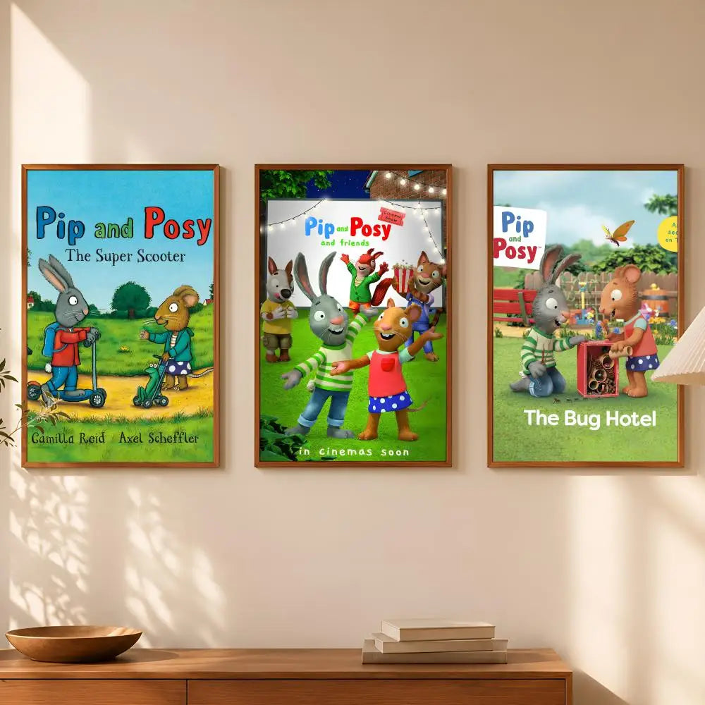 P-Pip & Posy Self-Stick HD PVC Wall Art Poster | Waterproof Wall Art Poster Axl