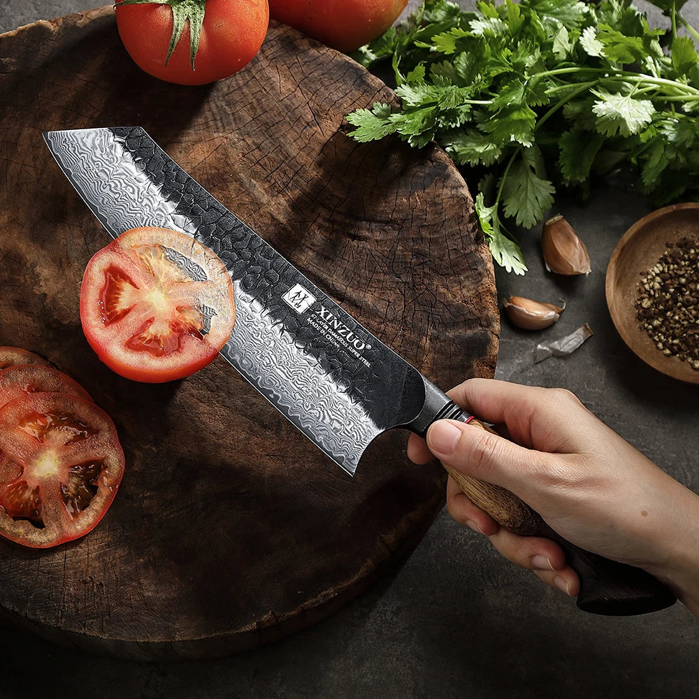 XINZUO 8.3" Damascus Bunka Knife – 67-Layer Steel, 60 HRC Damascus Kitchen Knife Axl