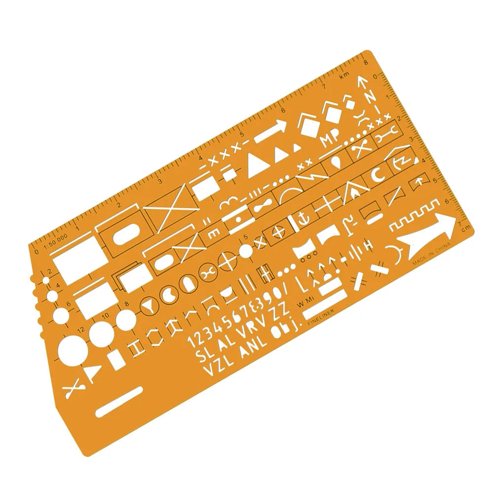 Translucent Drawing Template Ruler – Plastic Stencil Layout Tool Drawing Stencil Template Axl