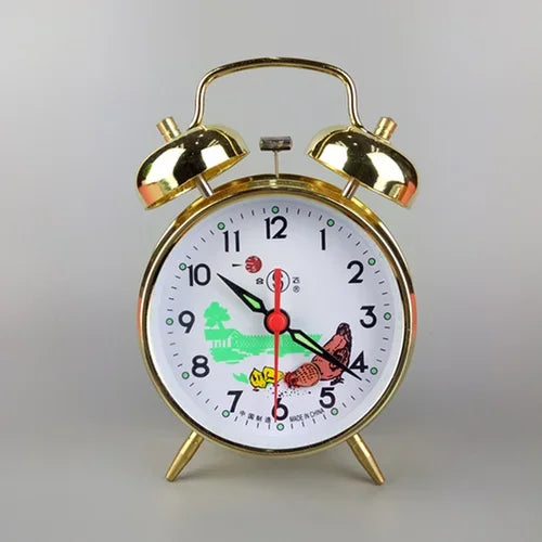 Vintage Mechanical Bell Alarm Clock – Retro Metal Bedside Clock Alarm Clock Axl 15X10CM 1