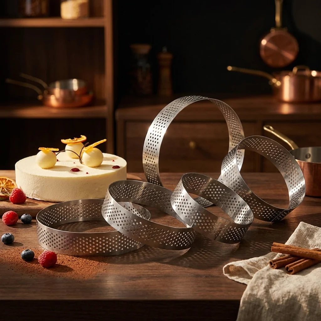 Perforated Stainless Steel Tart & Flan Ring Molds – 5 Sizes Tart Baking Mold Axl