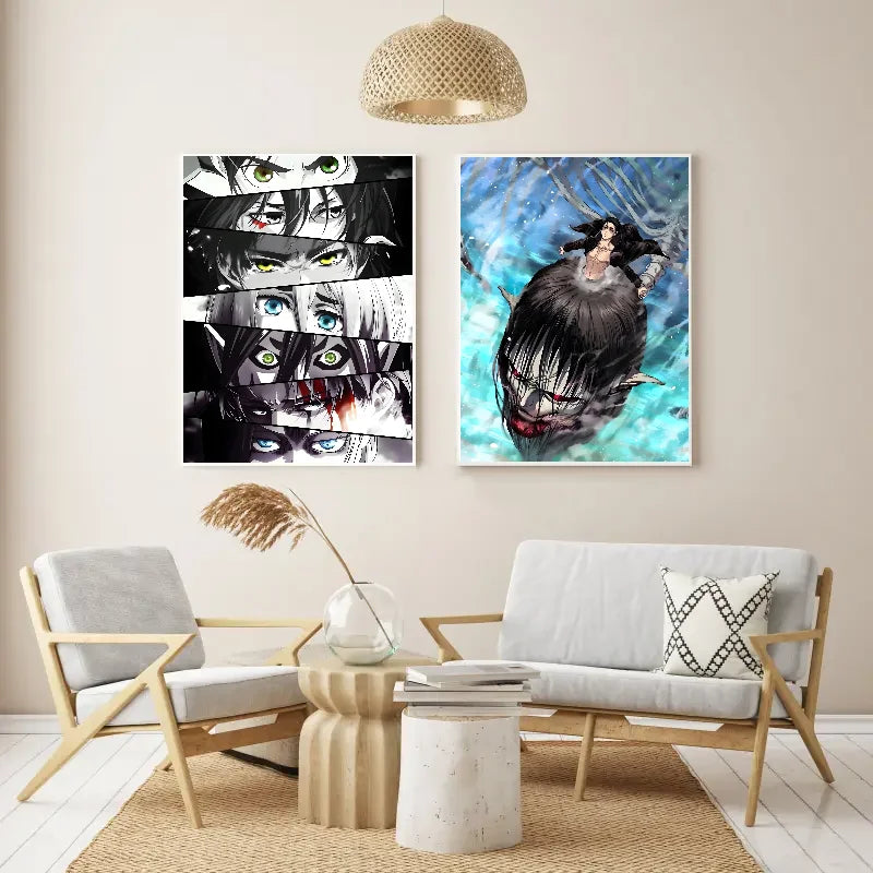 Attack on Titan Anime Poster | Self-Adhesive Waterproof Wall Art Anime Wall Poster Axl