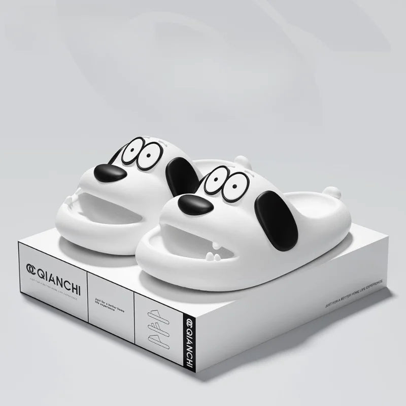 YBQJOO Men's Cartoon Slippers – Anti-Slip Open Toe Sandals Men's Indoor Slippers Axl WHITE 36-37