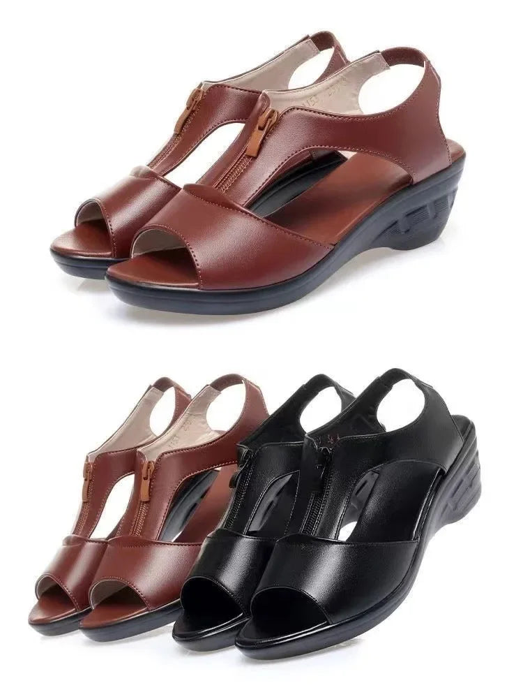 Women's Wedge Sandals – Open Toe Roman Ankle-Wrap Summer Shoes Wedge Sandals Axl
