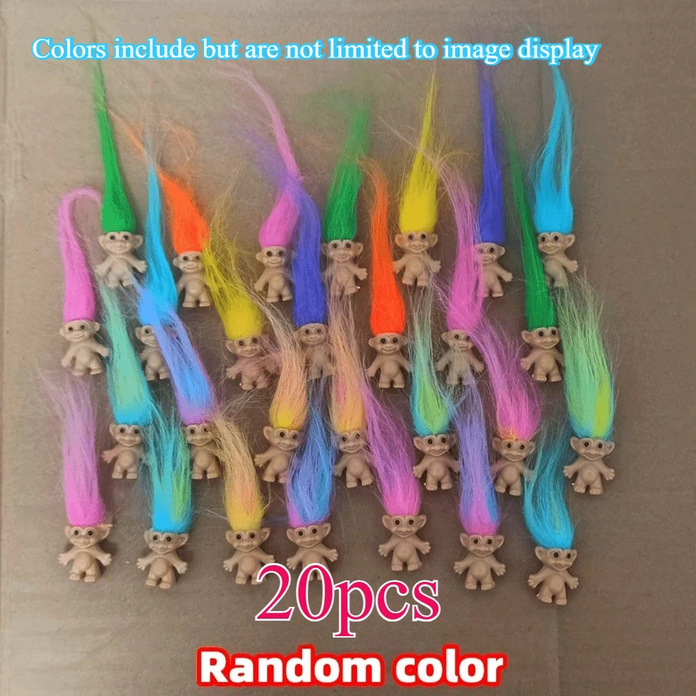 Vintage Troll Lucky Doll Figures – Colorful Collectible Set Collectible Troll Dolls Axl Random color 20pcs