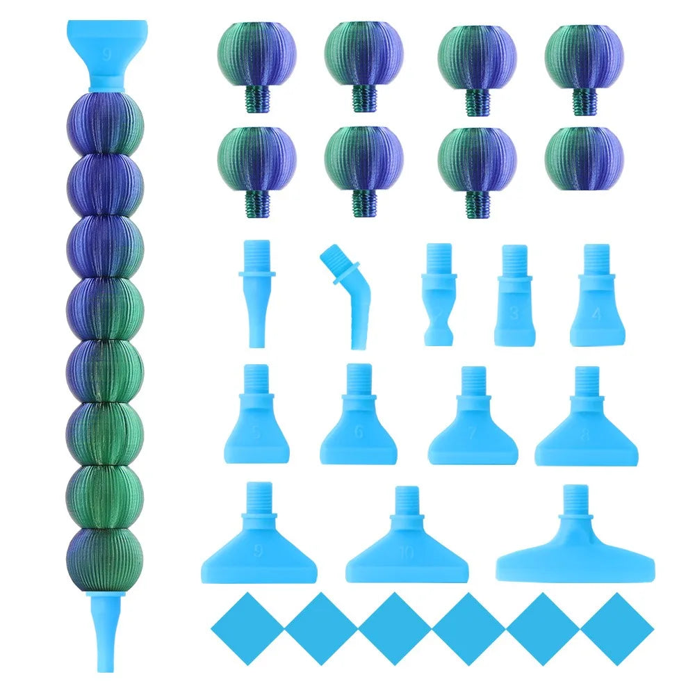5D Diamond Painting Pen Kit – 12 Pen Tips & Clay Included