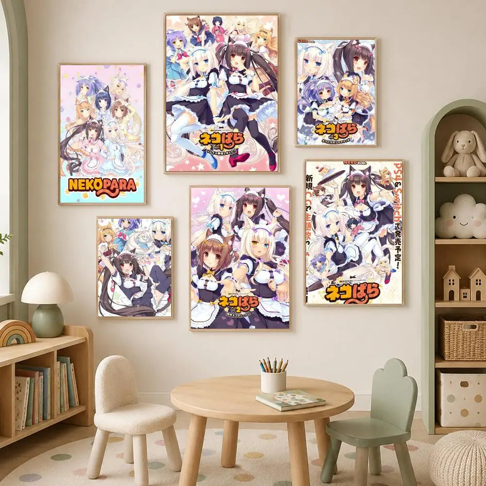 Nekopara Anime Self-Stick Wall Poster – HD Waterproof Décor Anime Wall Poster Axl