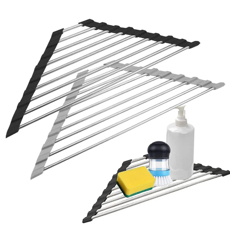 Triangle Foldable Dish Drying Rack – Stainless Steel Sink Caddy Dish Drying Rack Axl