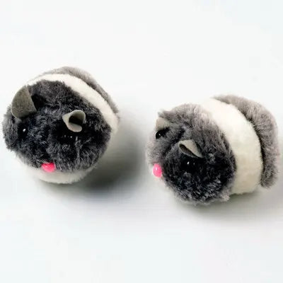 Mechanical Plush Mouse Cat Toy – Wind-Up Interactive Pet Toy Interactive Cat Toy Axl Grey
