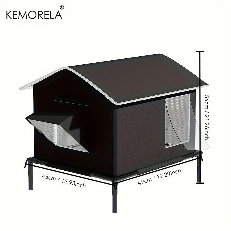 KEMORELA Outdoor Cat House – Windproof Oxford Cloth Shelter Outdoor Cat Shelter Axl