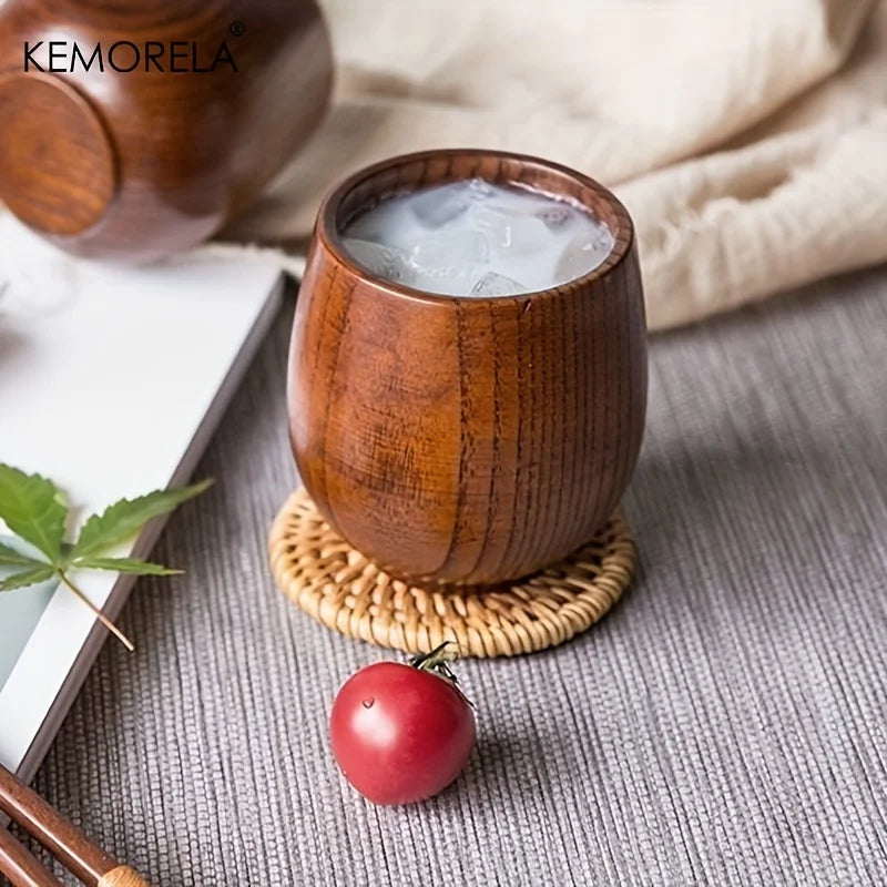 KEMORELA Japanese Wooden Tea Cups Set of 2 – 170ml Wooden Tea Cups Axl