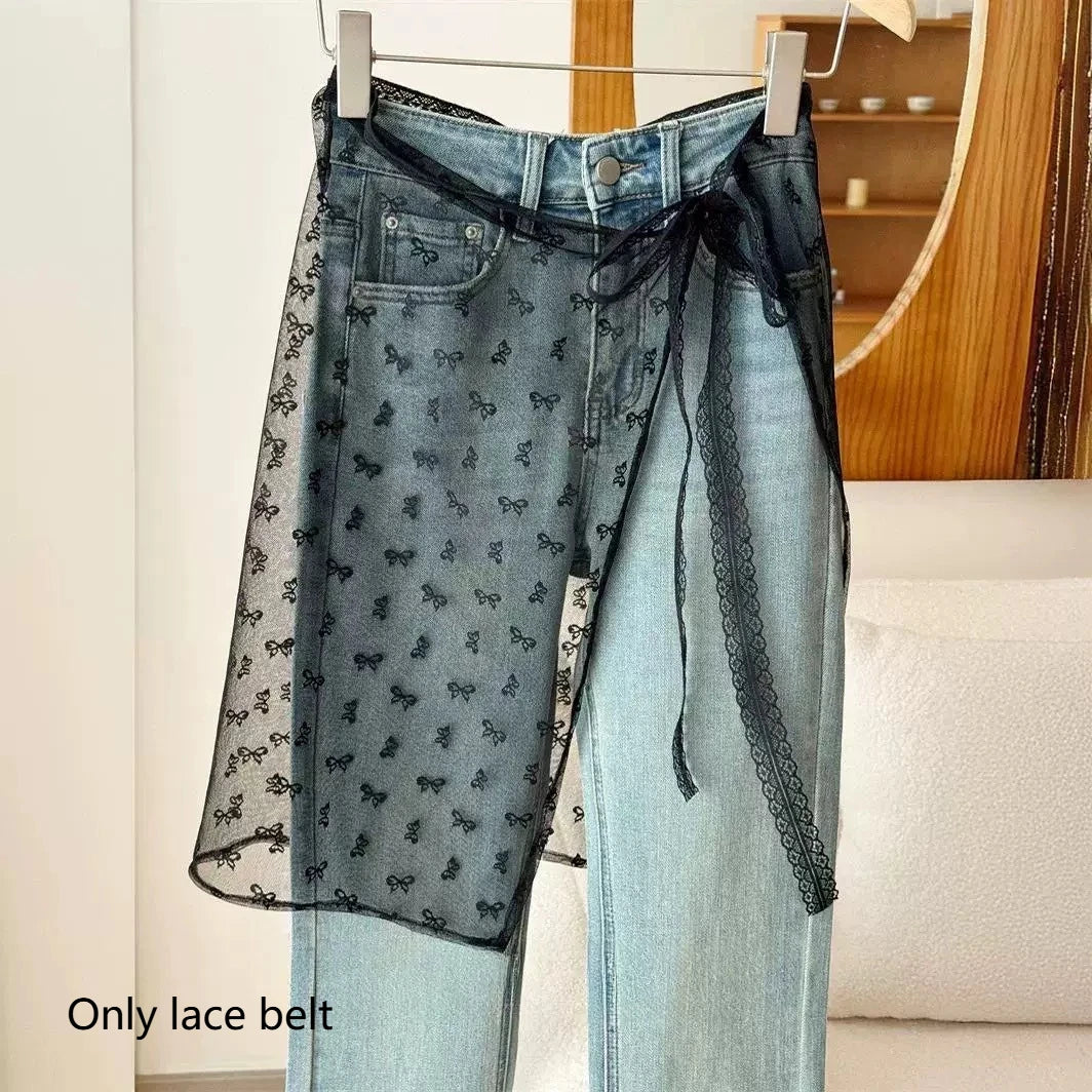 Korean Lace Trim Triangle Mini Skirt – Knit Wrap Overlay Mini Wrap Skirt Axl E-1pcs