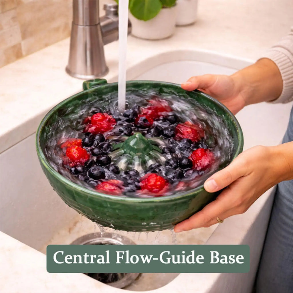 Berry Washing Bowl with Strainer & Drying Rack | Fruit Spinner Fruit Washing Spinner Axl