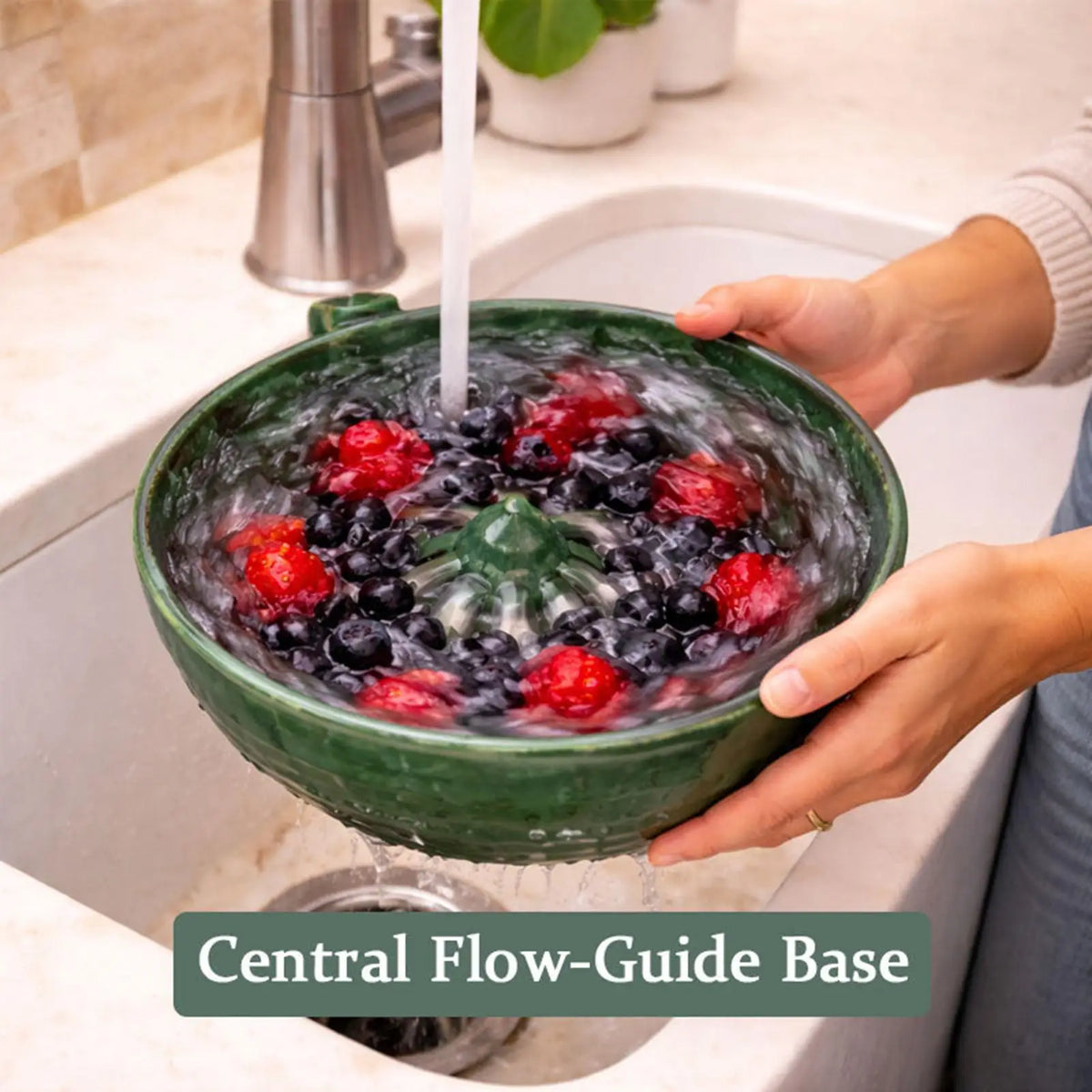 Berry Washing Bowl with Strainer & Drying Rack | Fruit Spinner Fruit Washing Spinner Axl