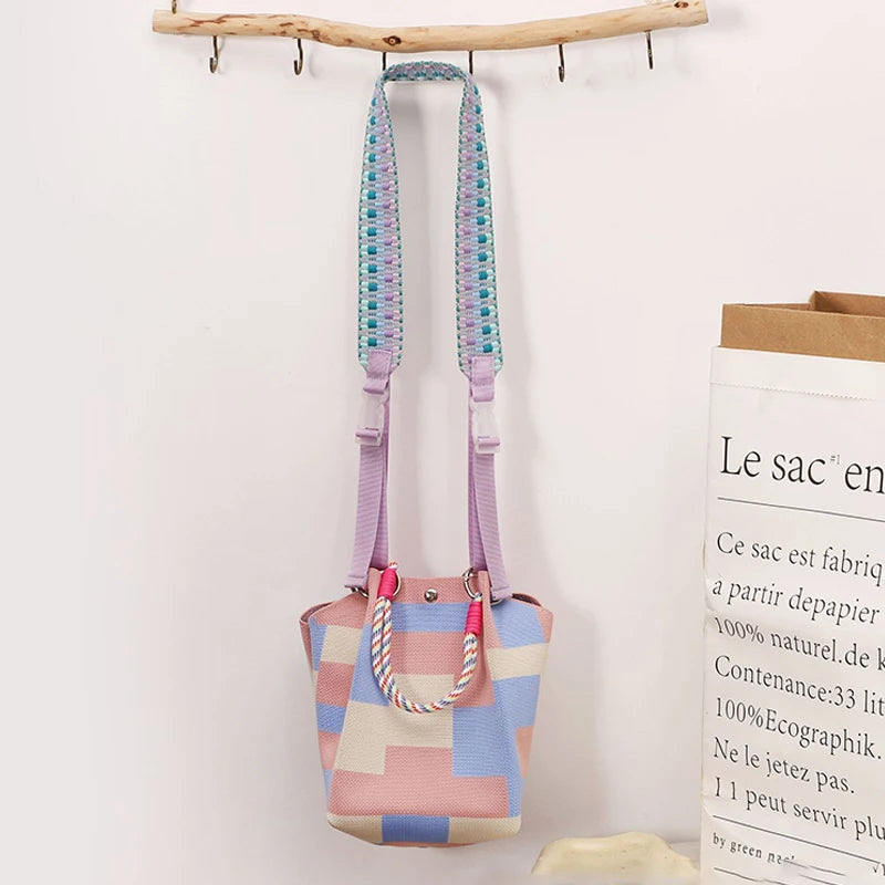 Adjustable Embroidered Crossbody Bag Strap – Colorful Nylon Bag Strap Axl