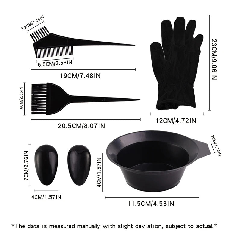 Hair Coloring Kit – Dye Comb, Bowl, Brush & Clips | 5/7/9 Pc Hair Coloring Kit Axl