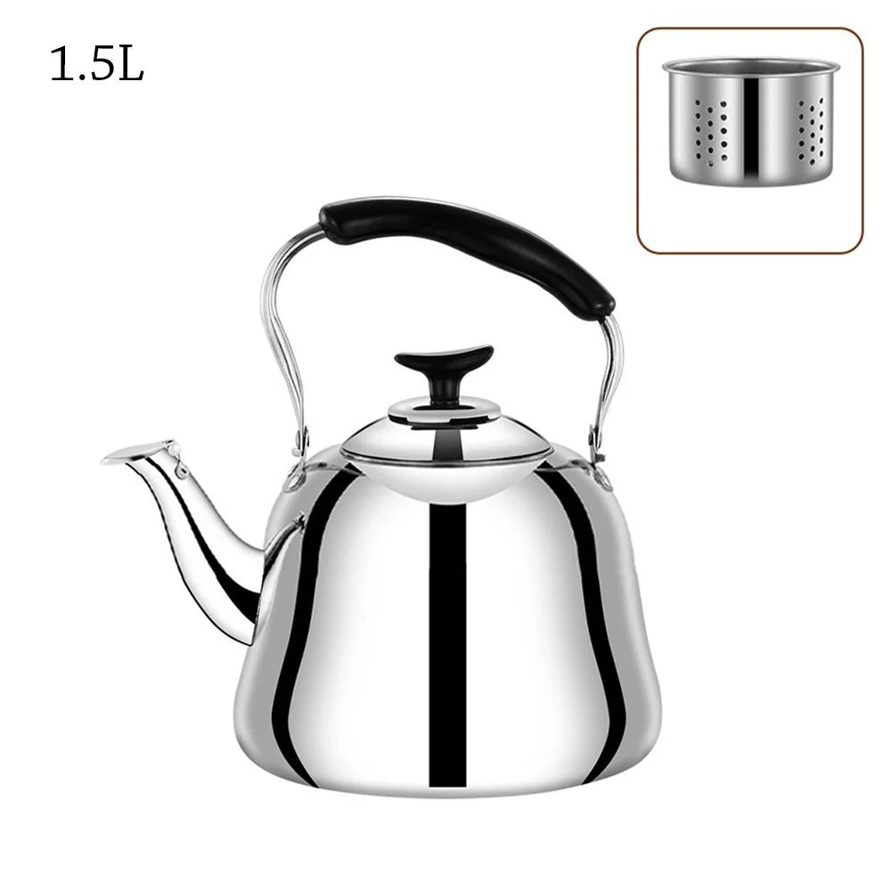 Stainless Steel Whistling Tea Kettle – Gas & Induction 1–3L Whistling Tea Kettle Axl 1.5L