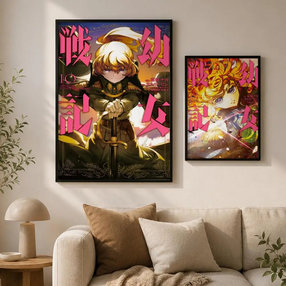 Saga of Tanya the Evil Anime Poster – Waterproof Self-Adhesive Anime Wall Poster Axl