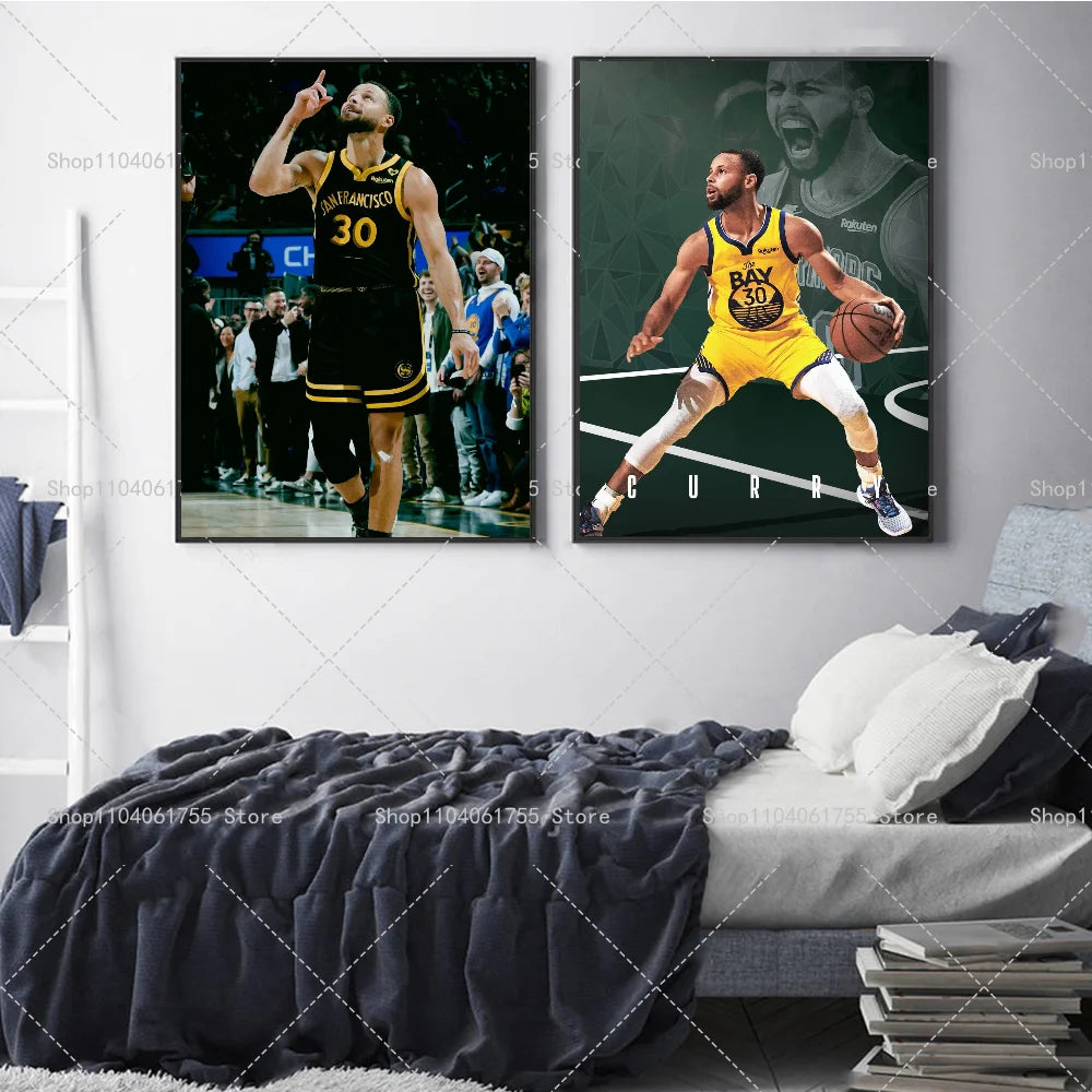 Stephen Curry Basketball Poster – Self-Adhesive Waterproof Wall Art Wall Art Poster Axl