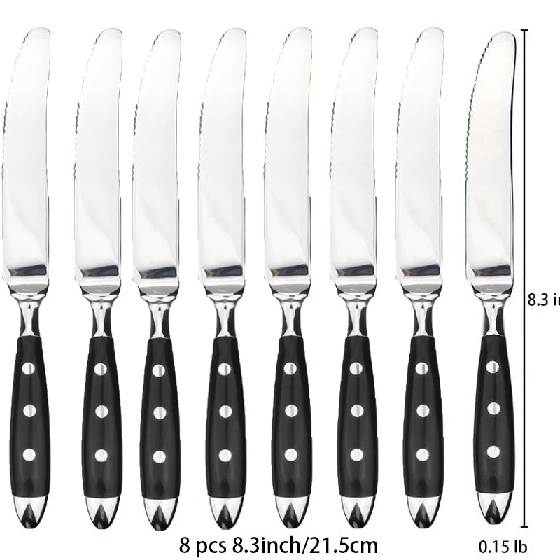Stainless Steel Cutlery Set – Fork, Spoon & Steak Knife Stainless Steel Cutlery Set Axl 8 Pc Table knife China Mainland
