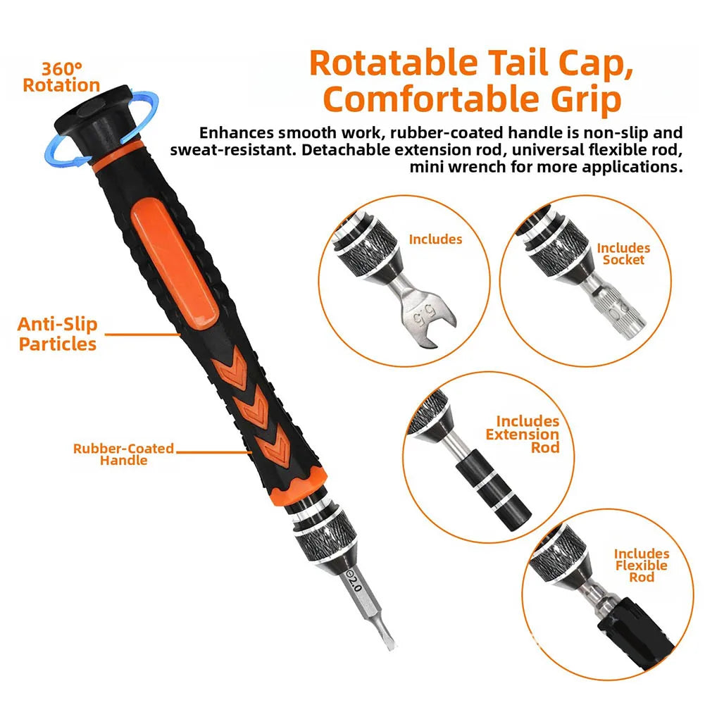 Magnetic 4mm Hex Screwdriver Handle – Anti-Slip Bit Holder Screwdriver Handle Axl