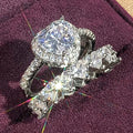 Huitan Heart Cubic Zirconia Bridal Ring Set for Women – 2 Pc Bridal Ring Set Axl T0705 7