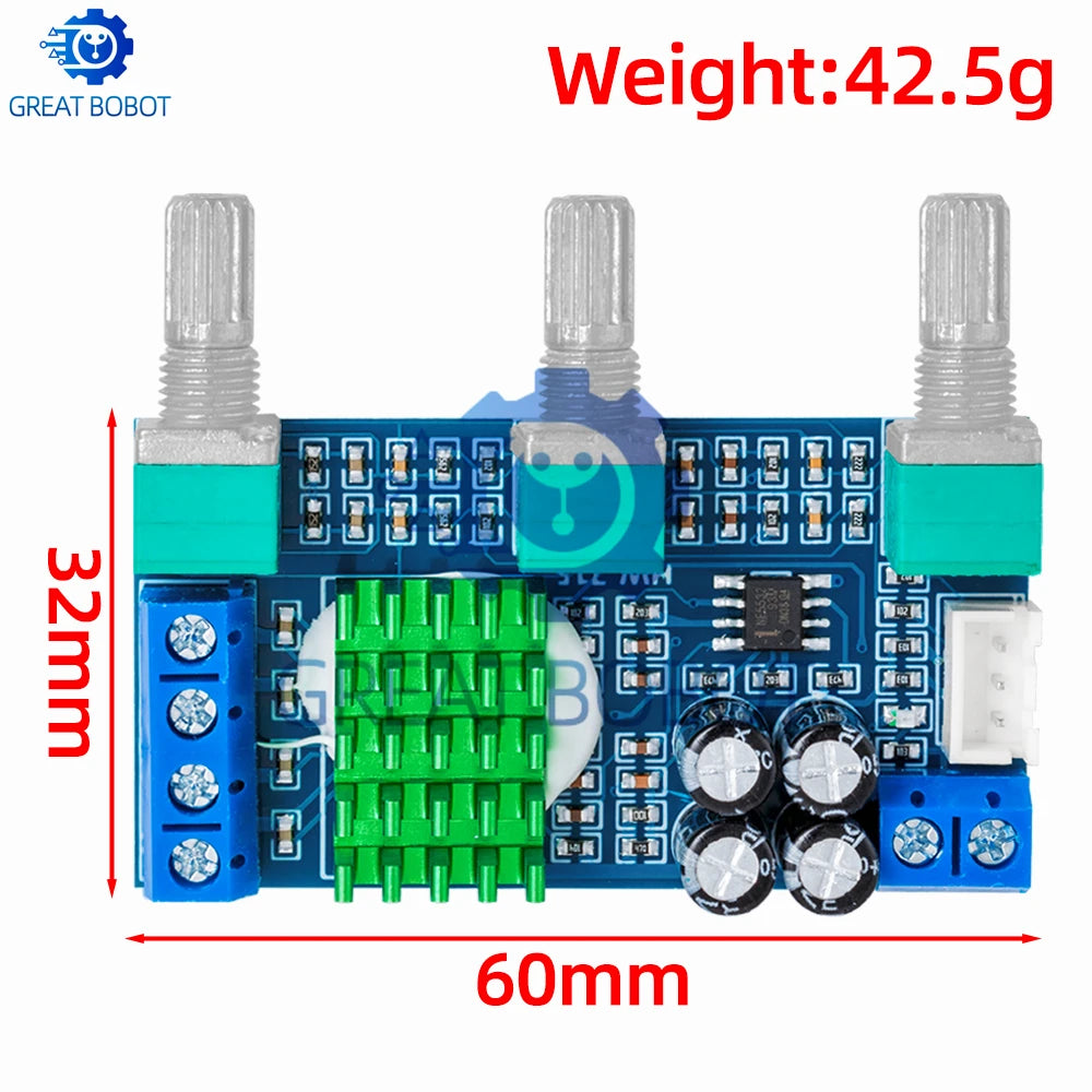 XH-M567 TPA3116D2 80W×2 Dual-Channel Digital Amplifier Board Audio Amplifier Board Axl