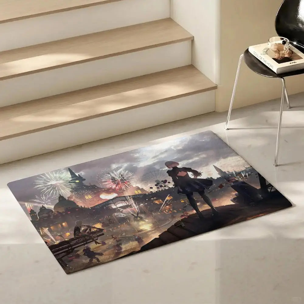 NieR: Automata Gaming Floor Mat – Non-Slip Flannel Indoor Rug Gaming Floor Mat Axl